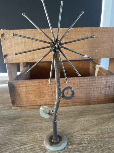 Scrap Metal art flower Carousel 1