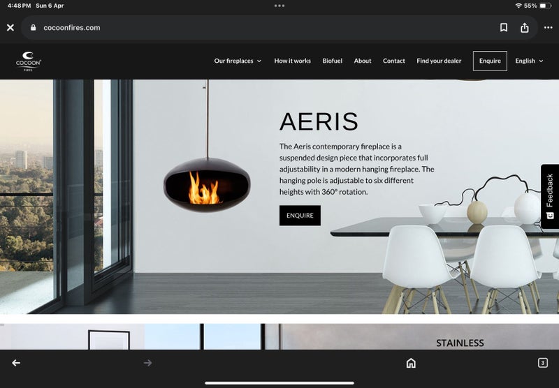 Cocoon Aeris bio ethanol fireplace Carousel 1