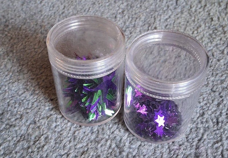 PURPLE - GREEN STAR GLITTER, LARGE STARS AND SMALL STARS Carousel 1