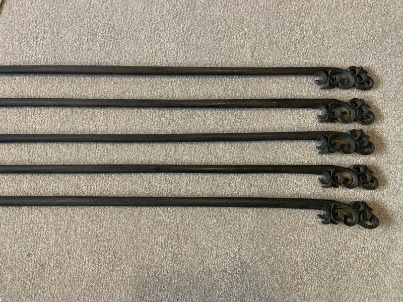 UNIQUE HAND-CARVED CURTAIN RODS x 5 Carousel 2