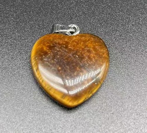 Genuine Natural Tiger Eye Heart Pendant Carousel 1