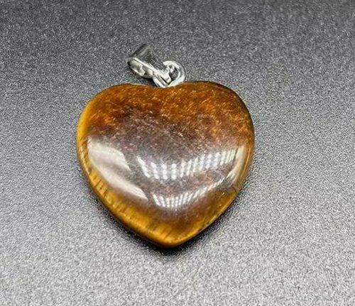 Genuine Natural Tiger Eye Heart Pendant Carousel 2