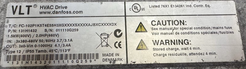 Danfoss VSD - 1.5kW Carousel 2
