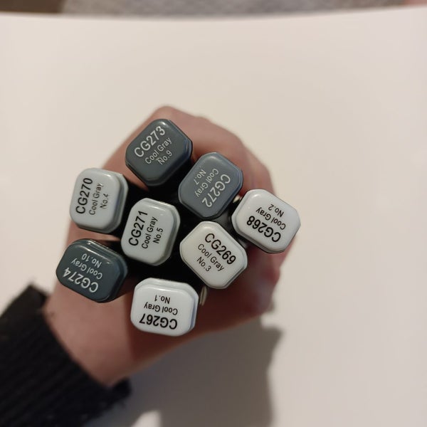 Set of 8 cool grey alcohol markers Carousel 1