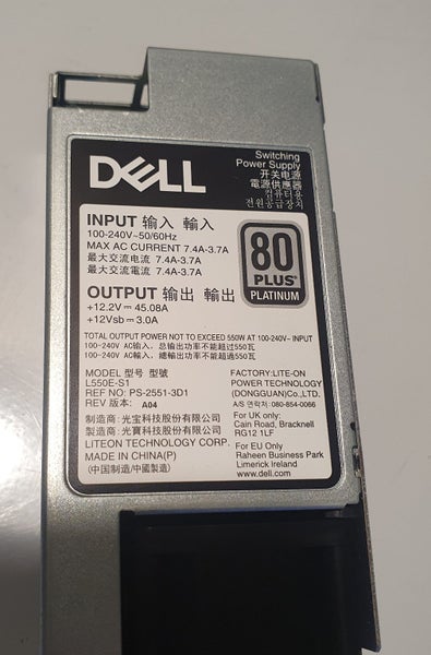 Dell 550w Power supply - L550-S1 Carousel 2