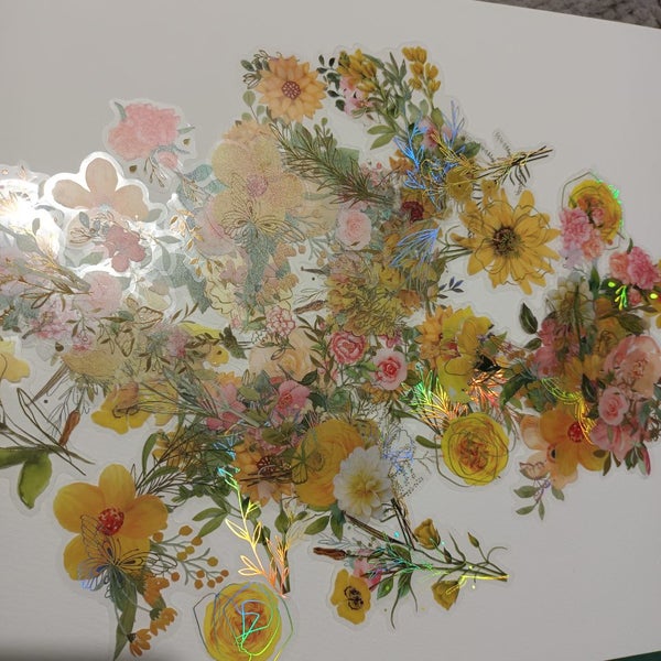 Set of pink and yellow flowers for scrapbooking Carousel 1