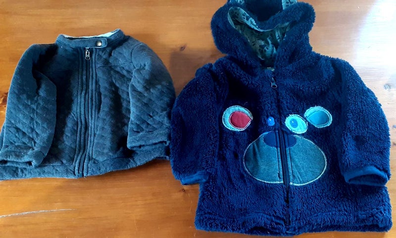 Jackets x2 - Brown Quitted and Blue Fleecy Hooded Carousel 1