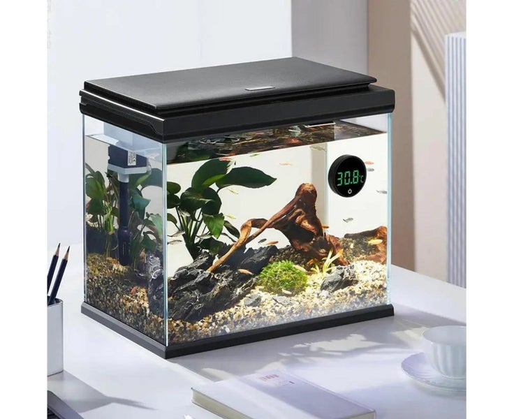 Aquarium Digital Thermometer LED Fish Tank Temperature Gauge Wireless -Black Carousel 5