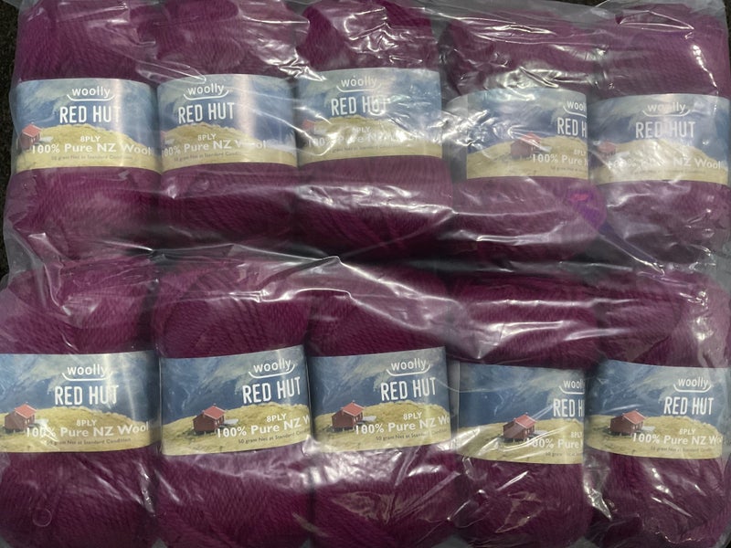 NZ Wool - 8 ply - Red Hut- Dark raspberry Carousel 2