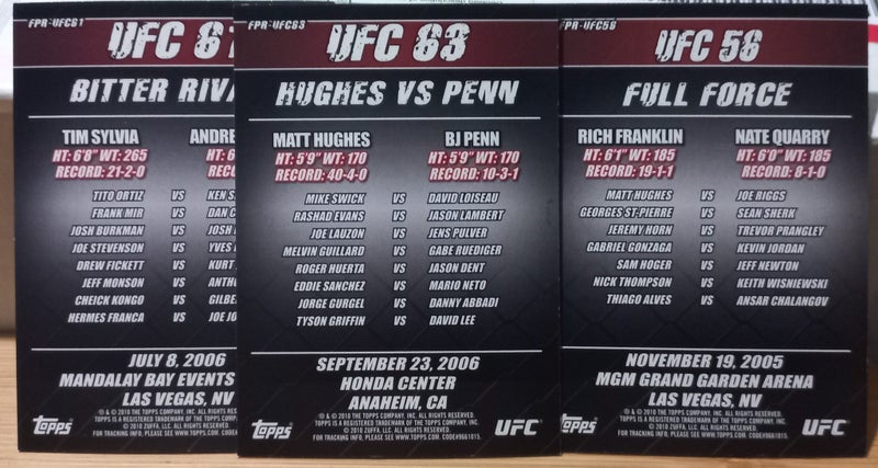 Rare-2010 TOPPS-UFC R4 Holo Foil Poster Preview Set 25-NM ! MOTHER'S DAY SALE ! Carousel 12