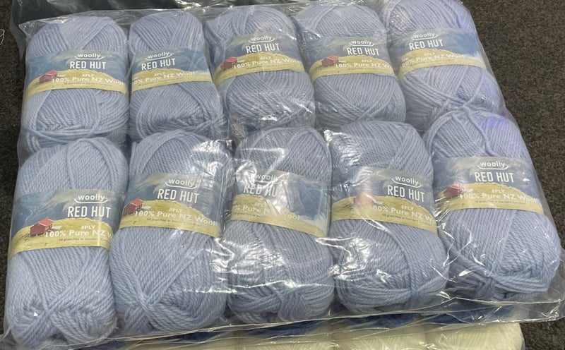 NZ Wool - 8 ply - Red Hut- Soft Blue Carousel 2