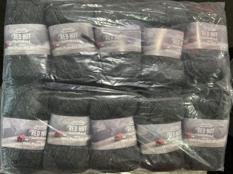 NZ Wool - 8 ply - Red Hut- Charcoal Carousel 2