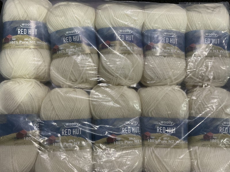NZ Wool - 8 ply - Red Hut- Cream Carousel 2