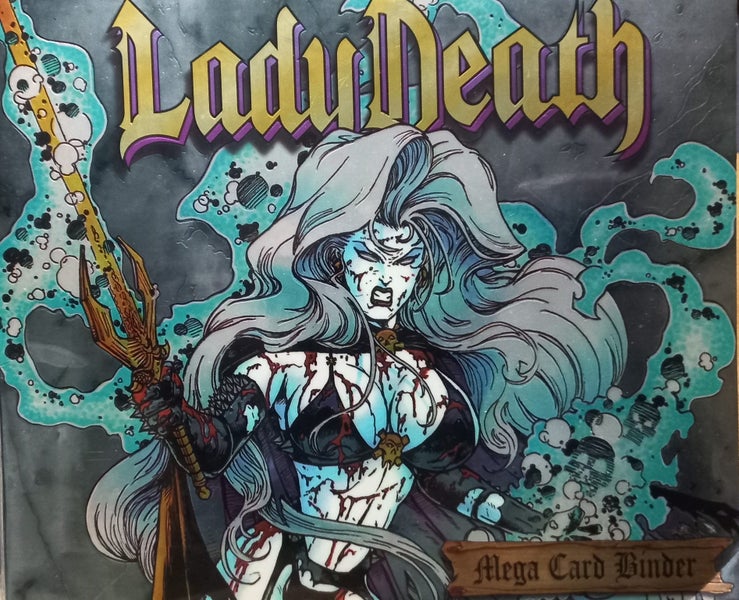 Rare 1997 LADY DEATH MEGA CHROMIUM Jumbo Set + Binder !! KING'S BIRTHDAY SALE !! Carousel 1
