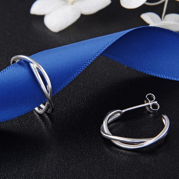 925 Sterling Silver Half Hoop Earrings | 18mm | Gift Boxed63617766658691113