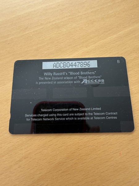 Telecom Blood Brothers $5 phonecard Carousel 2