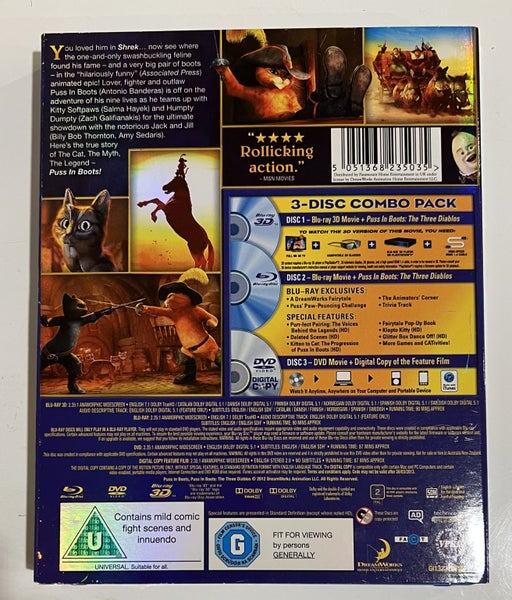 PUSS IN BOOTS 3D & B/R & DVD64453867456897111