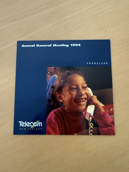 Telecom phonecard Annual General Meeting 1994 $5 card in folder Carousel 1