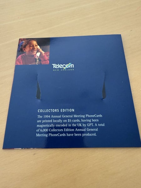 Telecom phonecard Annual General Meeting 1994 $5 card in folder Carousel 3