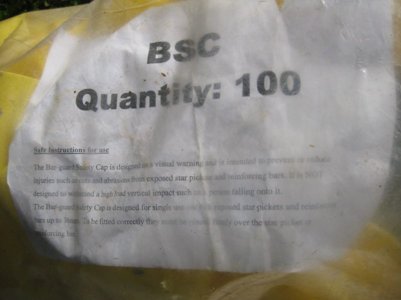 Reinforcing steel bar Safety Caps yellow 40mm selling at 50c each Carousel 1