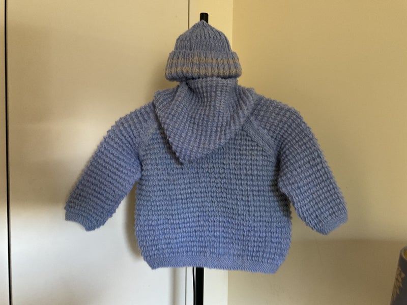 Children Hand Knitted Hooded Jacket with Beanie Carousel 2