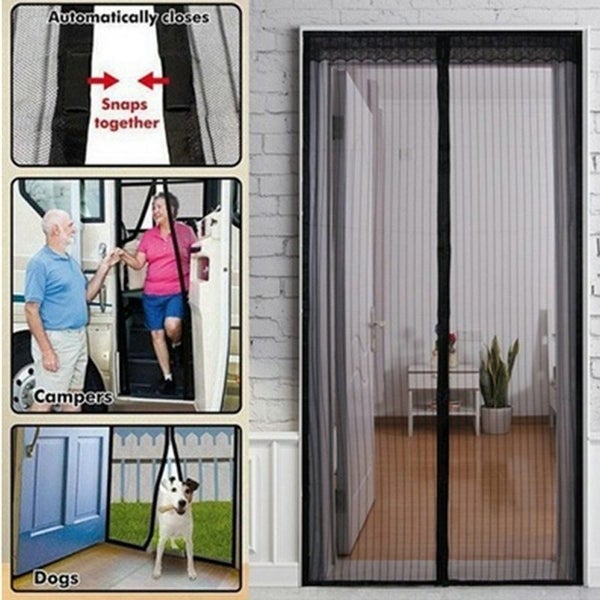 Magic Magnetic Fly Screen Mesh Door Curtain Carousel 1