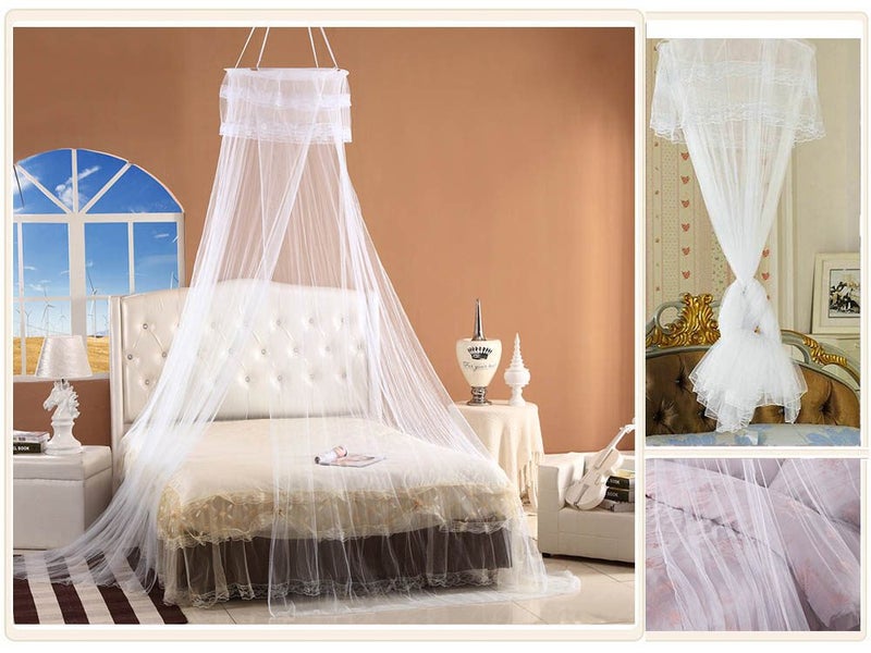 Universal White Dome Mosquito Mesh Net Princess Bed Canopy Carousel 2