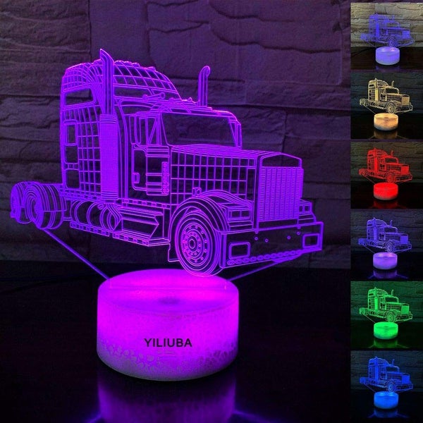 Truck 3D Night Light with Remote Control 16 Colors Changing 3D Night Lamp Carousel 1
