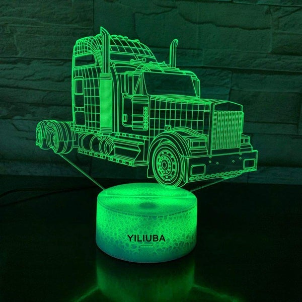 Truck 3D Night Light with Remote Control 16 Colors Changing 3D Night Lamp Carousel 2