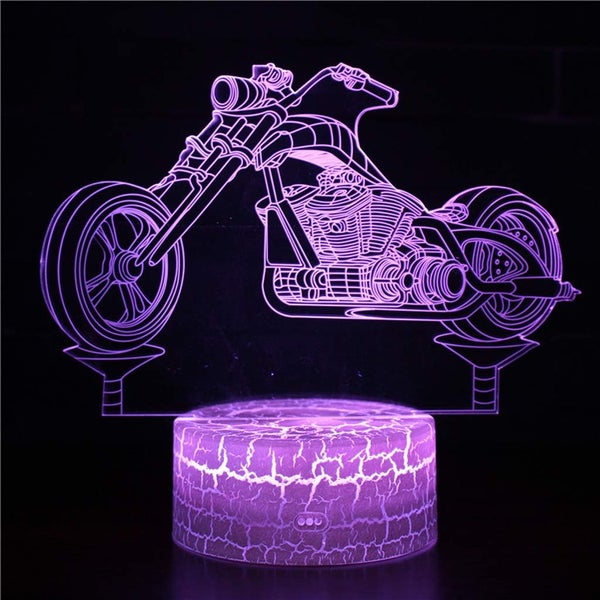 Motorcycle 3D Night Light with Remote Control 16 Colors Changing 3D Night Lamp Carousel 1