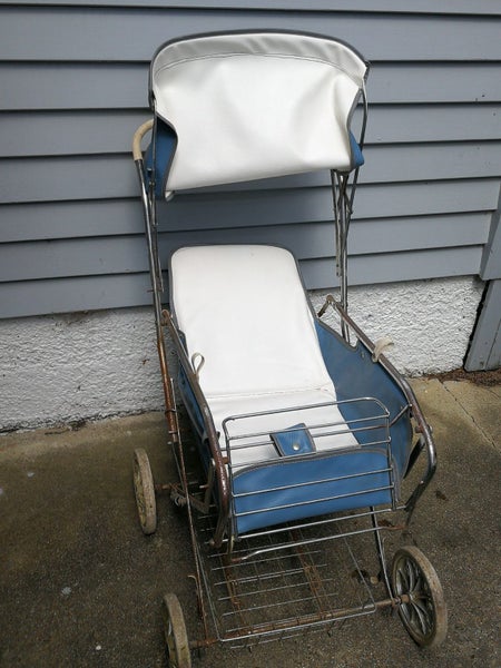 . Vintage collapsible dolls pram Carousel 9