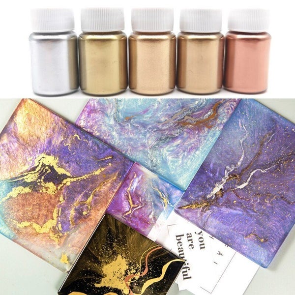 5 x Metallic Pigment Powder Cosmetic Soap Nail Candle Pigment