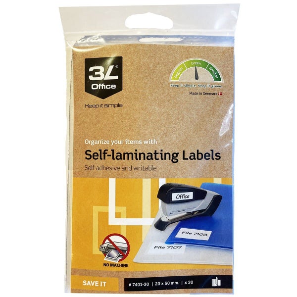 3L Self-Laminating Labels 20mm x 60mm 5up 6 Sheets Carousel 1