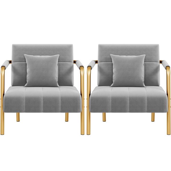 2pcs Velvet Armchair Lounge Chair Carousel 2