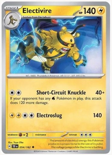 Pokemon Temporal Forces ~ Electivire 054/162 Reverse Holo Carousel 1