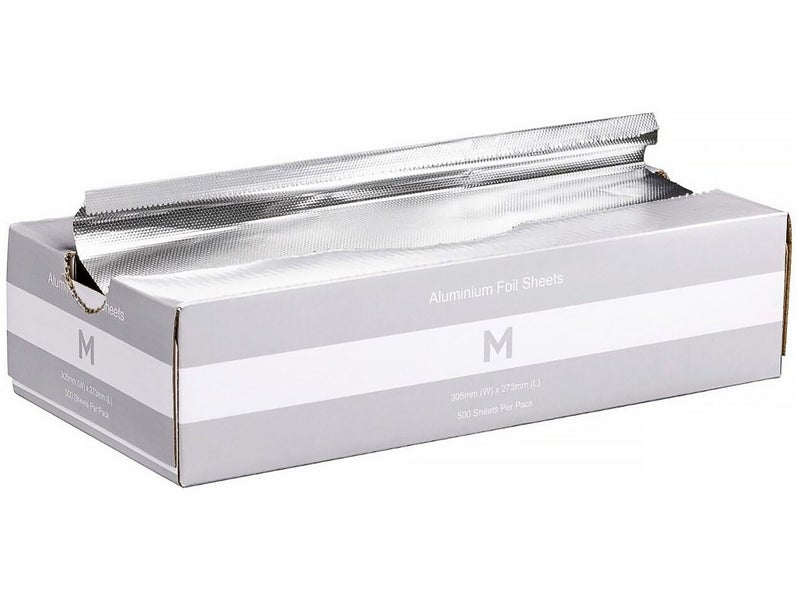 500 Pack Aluminium Foil Sheets - Large 30.5cm x 27cm Carousel 1