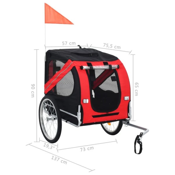 Dog Bike Trailer Red and Black Koill Carousel 2