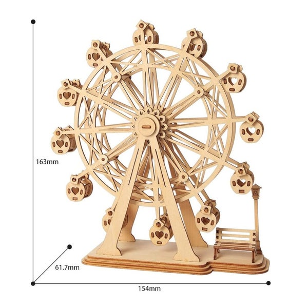 Rolife Ferris Wheel Woodcraft Construction Kit Modular Mechanical Model 3D Puzzl Carousel 2