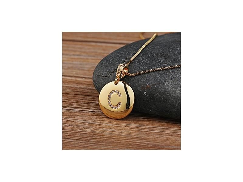 New Hot Sale Top Quality Women Girls 26 Letters Charm Necklaces Pendants Copper Carousel 1