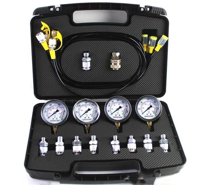 NEW 10/25/40/60MPa Hydraulic Pressure Gauge Testing kit w/ Quick Adapter for CAT Carousel 1