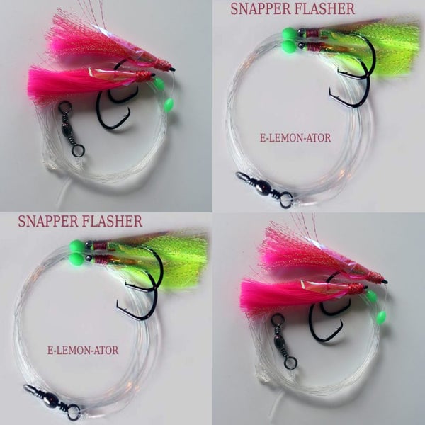 FOUR SNAPPER FLASHER LEDGER RIGS - SPECIAL DEAL (lot 2) $25.00 Carousel 1