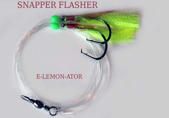 FOUR SNAPPER FLASHER LEDGER RIGS, SPECIAL DEAL 4 for $25.00 Carousel 1
