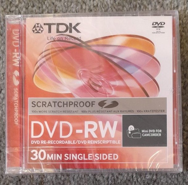 TDK DVD-RW Blank 8cm Mini Disc for Sony/Samsung Video Cameras/Camcorders -Sealed Carousel 1