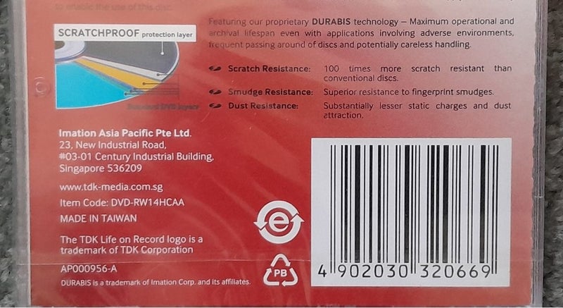 TDK DVD-RW Blank 8cm Mini Disc for Sony/Samsung Video Cameras/Camcorders -Sealed Carousel 4