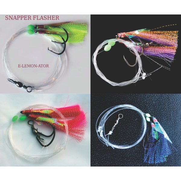 FOUR SNAPPER FLASHER LEDGER RIGS- SPECIAL DEAL $25.00 Carousel 1