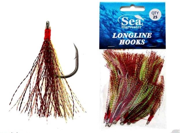 Longline Flasher Hooks - Chartreuse and Red - Qty:25 Carousel 1