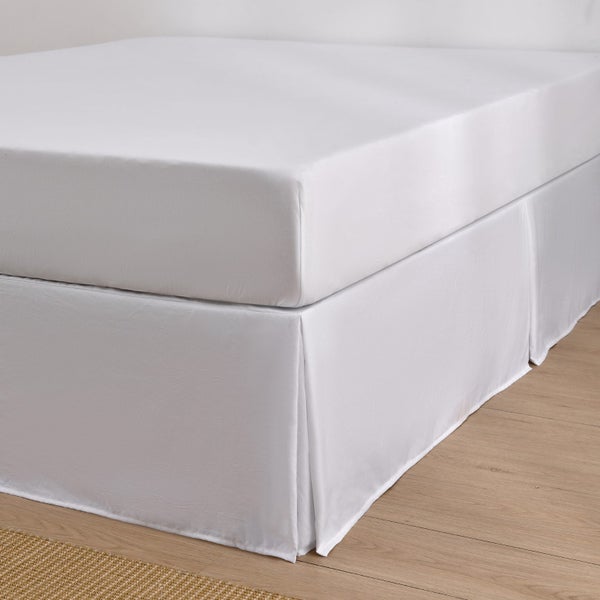 Dreamaker Superfine Washed Microfibre Pleated Valance White Super King Bed Carousel 1