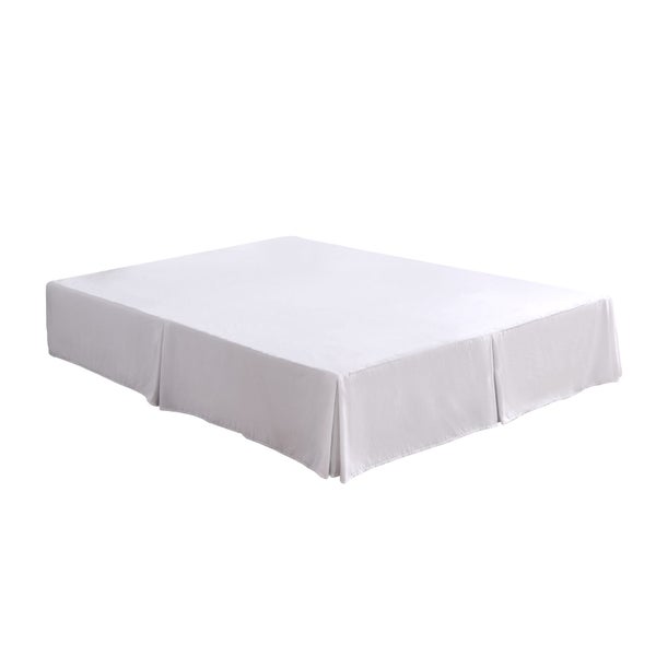 Dreamaker Superfine Washed Microfibre Pleated Valance White Super King Bed Carousel 14