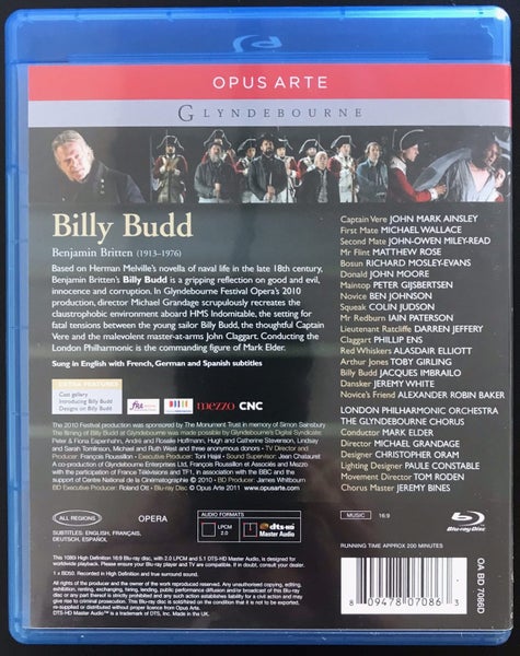 Benjamin Britten, Billy Budd, bluray. 2010 Glyndebourne Production. Carousel 2