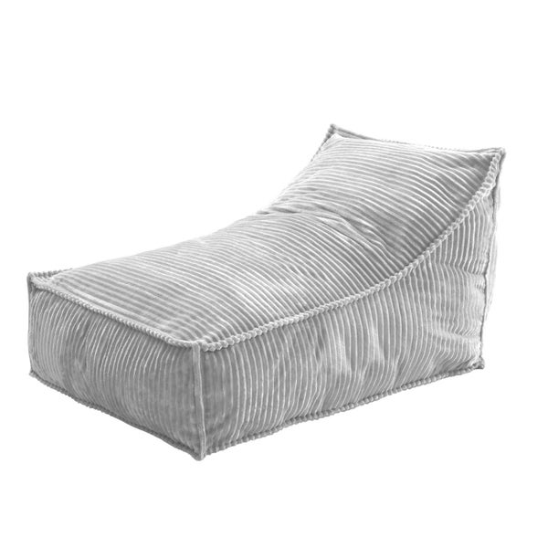 Cadence & Co. Wilde Ribbed Luxe Fleece Bean Bag Lounge Cover Silver Grey Carousel 2